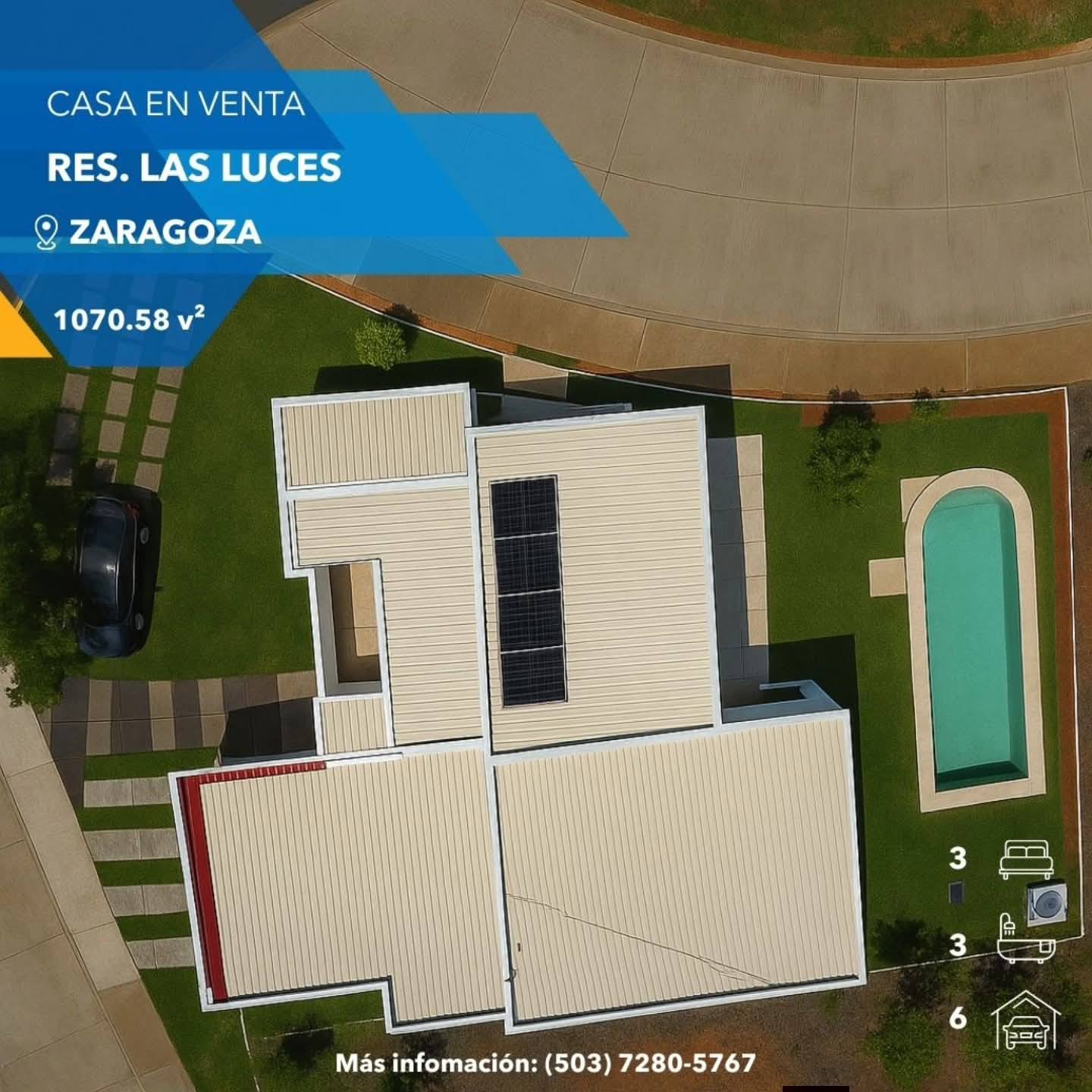 En venta, casa de lujo en Residencial Las Luces, Zaragoza,La Libertad.