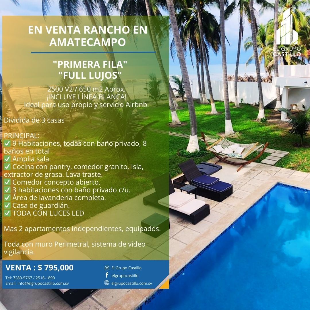 EN VENTA RANCHO EN AMATECAMPO "EN PRIMERA FILA y ACABADOS DE LUJO"