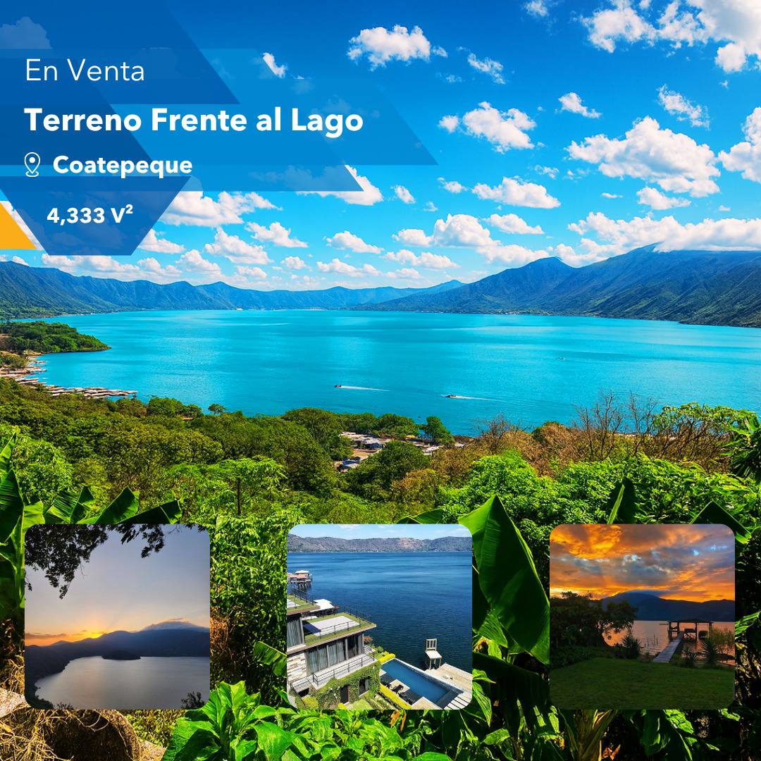 En venta 4,333 V² en lago de Coatepeque
