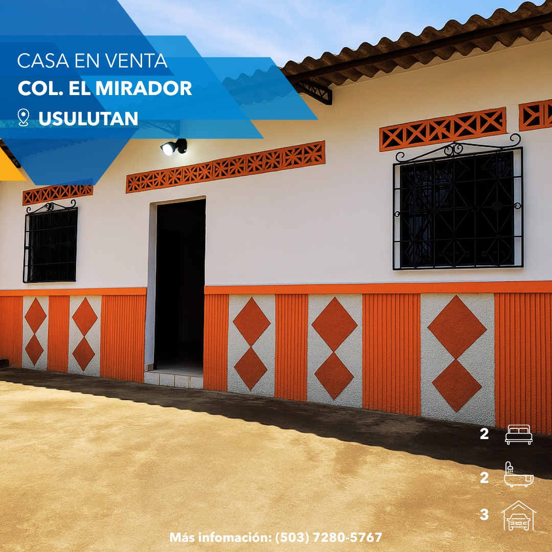 EN VENTA, CASA EN USULUTÁN